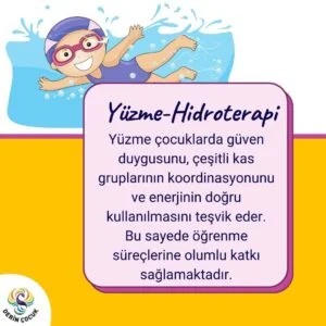 Yüzme etkinlikleri, çocuklarda yüzmeyle çeşitli öğrenme becerilerinin geliştirilmesi